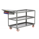 Little Giant 3-Shelf Order Picking Steel Cart - Model 3LG-2436-WS-P-BK