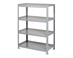 Little Giant 4SHC-1832-72 Heavy-Duty Welded Steel Shelving with 3-Sided Retaining Lips – 2000 lb Capacity per Shelf