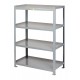 Little Giant 4SHC-2436-72 Heavy-Duty Welded Steel Shelving with 3-Sided Retaining Lips – 2000 lb Capacity per Shelf