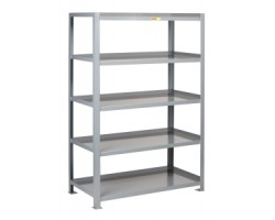Little Giant 5SHC-2448-72 Heavy-Duty Welded Steel Shelving with 3-Sided Retaining Lips – 2000 lb Capacity per Shelf