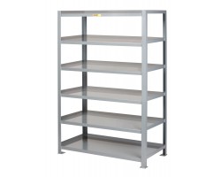 Little Giant 6SHC-2436-72 Heavy-Duty Welded Steel Shelving with 3-Sided Retaining Lips – 2000 lb Capacity per Shelf