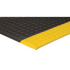 Apache Mills Black/Yellow Anti-Fatigue Diamond Deluxe Soft Foot Mats - 3x12