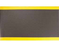 Apache Mills Black/Yellow Anti-Fatigue Diamond Deluxe Soft Foot Mats - 3x12