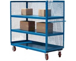 MECO 3S1836-1R-G Three-Sided Steel Service Cart, 18 x 36 Inch, 2,400 Lb Capacity