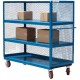 MECO 3S1836-3R-G Three-Sided Steel Service Cart, 18 x 36 Inch, 2,400 Lb Capacity