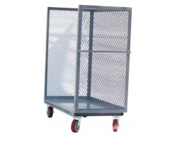 MECO 3S2442-3R-G Three-Sided Steel Service Cart, 24 x 42 Inch, 2,400 Lb Capacity