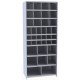 Hallowell 5535-12 Hi-Tech Metal Bin Starter Shelving – 36"W x 12"D x 87"H, 38 Bin Openings