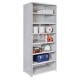 Hallowell 4523-12PL-AM Boltless MedSafe Antimicrobial Closed Starter Shelving – 36"W x 12"D x 87"H, 8 Shelves, 500 lb/Shelf, Platinum (711)
