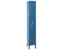Hallowell URB1228-1A Ready Built Premium Steel Locker – 12”W x 12”D x 72”H (Single Tier Wardrobe, Assembled, Includes Padlock)