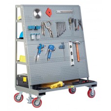 Little Giant Pegboard with Back Shelf Storage Cart -AFPBS2436-6PYFL