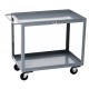 MECO SPT7S Steel Service Cart | Heavy-Duty 2-Shelf Utility Cart with Swivel Casters