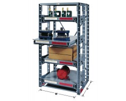 MECO Roll-Out Shelving Starter Unit RSR435-3 | Heavy-Duty 3-Shelf Steel Storage Rack