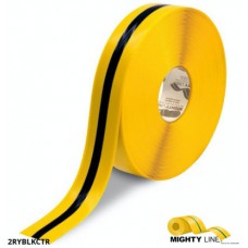 Mighty Line 2RYBLKCTR Industrial Striped Floor Tape