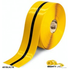 Mighty Line 4RYBLKCTR Industrial Striped Floor Tape