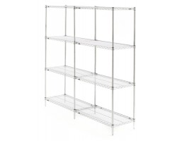 Metro 4-Shelf Chrome Industrial Stock Room Wire Shelving - N376C