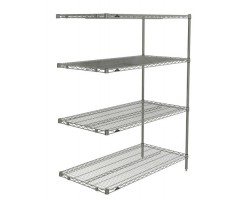 Metro 4-Shelf Brite Industrial Stock Room Wire Shelving - AN566BR