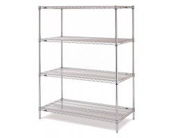 Metro 4-Shelf Stainless Steel Wire Shelving Unit- 185463NS4