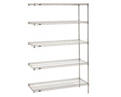 Metro 5-Shelf Chrome Industrial Stockroom Wire Shelving - 5AN567C