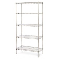 Metro 5-Shelf Chrome Industrial Stockroom Wire Shelving - 5N417C