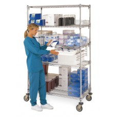 Metro Super Adjustable Stainless Wire Shelf Cart - A182463NS-5PC
