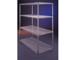 Metro 4-Shelf Chrome Industrial Stock Room Wire Shelving - N376C