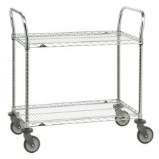 Metro 2-Shelf Stainless Steel Wire Lab Utility Cart - 2SPN33PS