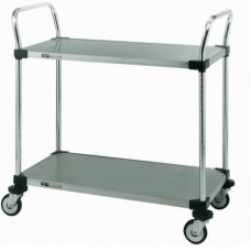 Metro 2-Shelf Stainless Steel Solid Shelf Lab Cart -MW108