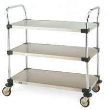 Metro 3-Shelf Stainless Steel Solid Shelf Utility Cart - MW205