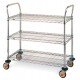 Metro 3-Shelf Stainless Steel Wire Lab Utility Cart - MW702
