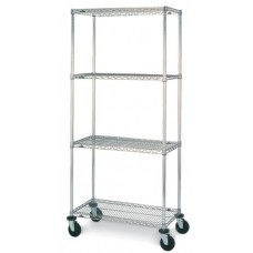 Metro 4-Shelf Brite Finish Wire Shelf Stock Room Cart - N356EBR