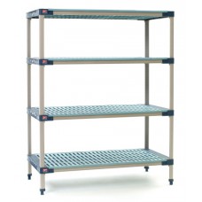Metro 4-Shelf MetroMax 4 Open Grid Polymer Shelving Unit - X326G4