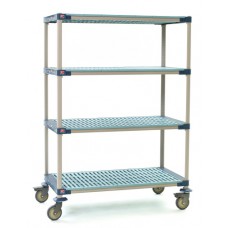 MetroMax 4 Open Grid Industrial Plastic 4-Shelf Cart - X1854PG4