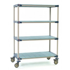 MetroMax 4 Open Grid Industrial Plastic 4-Shelf Cart - X1830PG4