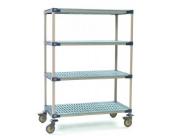 MetroMax 4 Open Grid Industrial Plastic 4-Shelf Cart - X536PG4