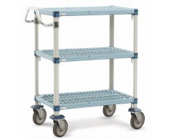 MetroMax 3-Shelf Plastic Mobile Lab Utility Cart - MQUC2436G-35