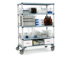 MetroMax I 4-Shelf Open Grid Plastic Shelves Cart - X1830BGX3