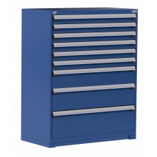 Rousseau R5AHE-5822 9-Drawer Heavy-Duty Stationary Modular Storage Cabinet – 48″W × 24″D × 60″H Industrial Tool & Parts Organizer