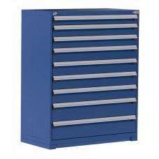 Rousseau R5AHE-5853 9-Drawer Heavy-Duty Stationary Modular Storage Cabinet – 48″W × 24″D × 60″H Industrial Tool & Parts Organizer