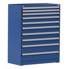 Rousseau R5AHE-5867 10-Drawer Stationary Modular Storage Cabinet – Heavy-Duty Industrial Drawer Cabinet for Tools, Parts & Maintenance Storage
