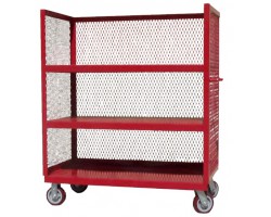MECO 3S1836-1R-G Three-Sided Steel Service Cart, 18 x 36 Inch, 2,400 Lb Capacity