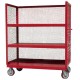 MECO 3S1836-4R-G Three-Sided Steel Service Cart, 18 x 36 Inch, 2,400 Lb Capacity