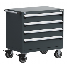 Rousseau 4-Drawer Modular Tool Cart with Locking Drawers and Heavy-Duty Storage