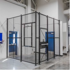WireCrafters MT2-64HD Corner Dock Door Driver Security Cage with 4' Hinged Door | 2-Wall