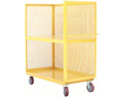 MECO 3S1836-1R-G Three-Sided Steel Service Cart, 18 x 36 Inch, 2,400 Lb Capacity