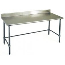 Eagle Group T2424STB-BS Budget Stainless Bench with Backsplash, Stainless Tubular Base and Legs