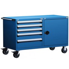 Rousseau Metal R5DHG-3008 Heavy Duty 5-Drawer Modular Cart