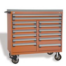 Rousseau R5GHE-3802 14-Drawer Modular Tool Cart with Locking Drawers