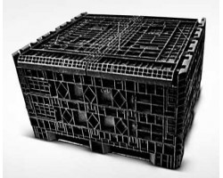 Triple Diamond Plastic Collapsible Bulk Container - 48x45x50