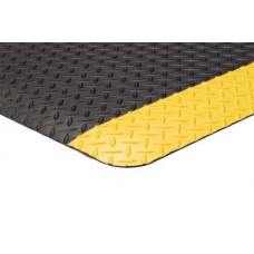 Apache Mills Anti-Fatigue Diamond Foot Black-Yellow Border Mat - 3x5