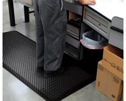 Apache Mills Anti-Fatigue Diamond Foot Black-Yellow Border Mat - 3x75